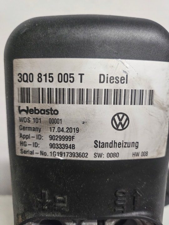 АВТОНОМНЫЙ ОТОПИТЕЛЬ WEBASTO VW PASSAT B8 3Q0815005T, фото 2