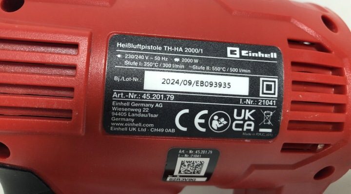 TH-HA 2000/1 ТЕРМОФЕН EINHELL, фото 5