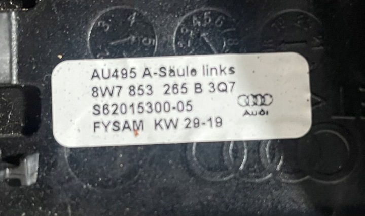 МОЛДИНГ СТЕКЛА НАКЛАДКА СТОЙКИ AUDI A5 КАБРИОЛЕТ КОМПЛЕКТ 8W7853266B 8W7853265B 8W, фото 7