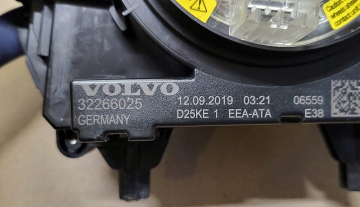 ШЛЕЙФ ПОДРУЛЕВОЙ ПЕРЕКЛЮЧАТЕЛЬ ПОД РУЛЬ ПЕРЕКЛЮЧАТЕЛИ СВЕТА VOLVO XC60 II 2 OE ЕВРОПА, фото 6