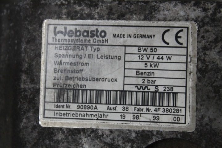 Webasto комплект Отопитель Nissan Primera P11 BW50 12V/44W 5 кВт 2 BARY, фото 2