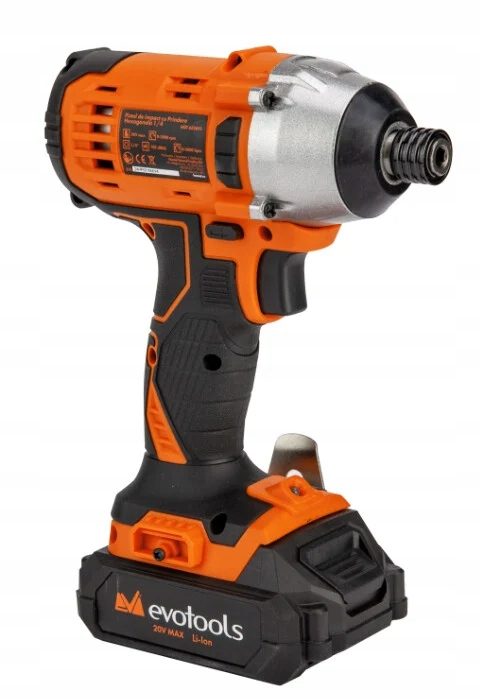 Evotools ударный гайковерт 1/4'' HEX, 2 аккумуляторы + зарядное устройство, фото 4