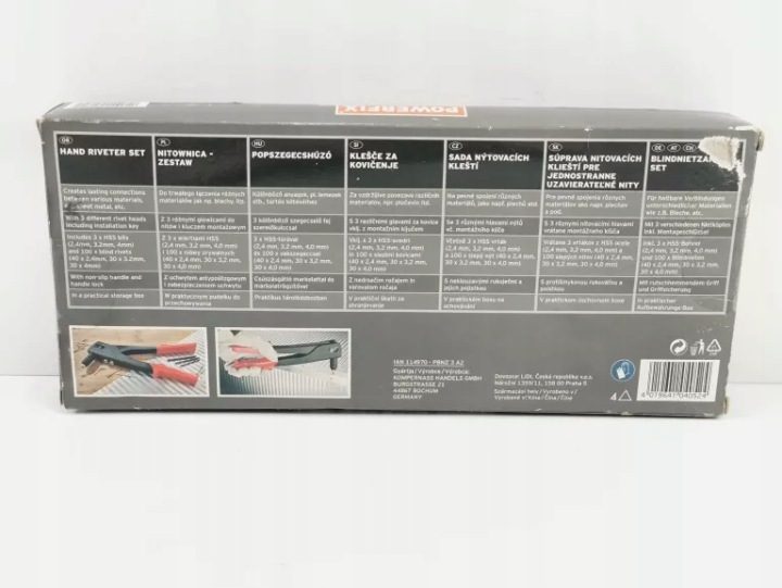 Заклепочник ручной Delphi Tools с zestawem 500 заклепок 2.4-4.8 мм, фото 2
