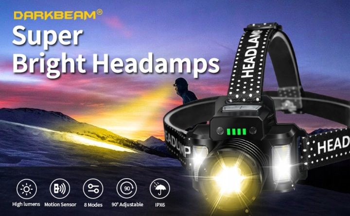 DARKBEAM Налобный фонарь LED 2000 Lumen USB-C Водонепроницаемый, фото 5