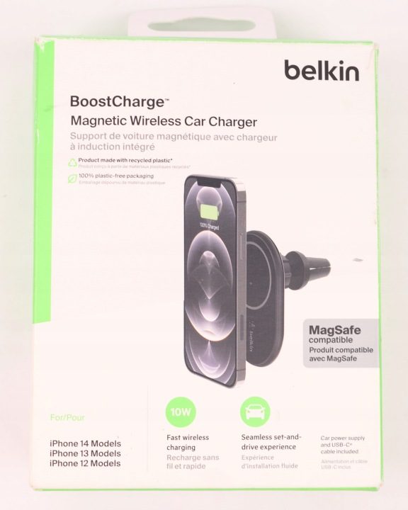 Кронштейн автомобильный магнитный Belkin индуктивный MagSafe 10W для решетки, фото 5