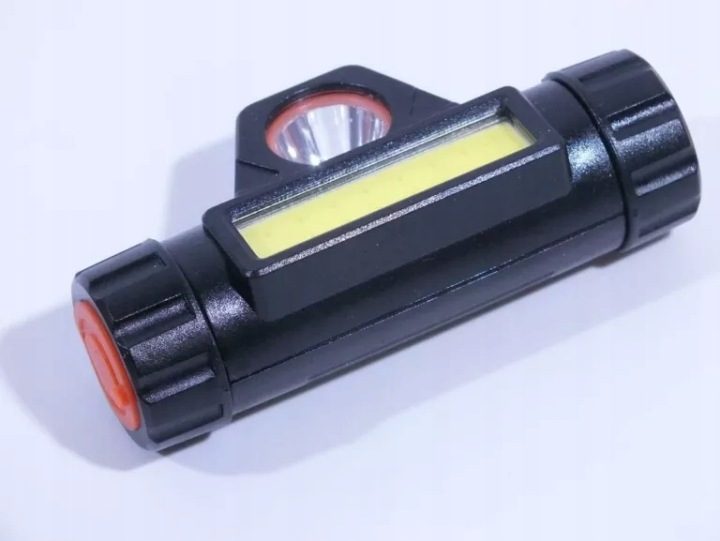 Фонарик LED лобовой 1W COB+1W LED АКБ, фото 6