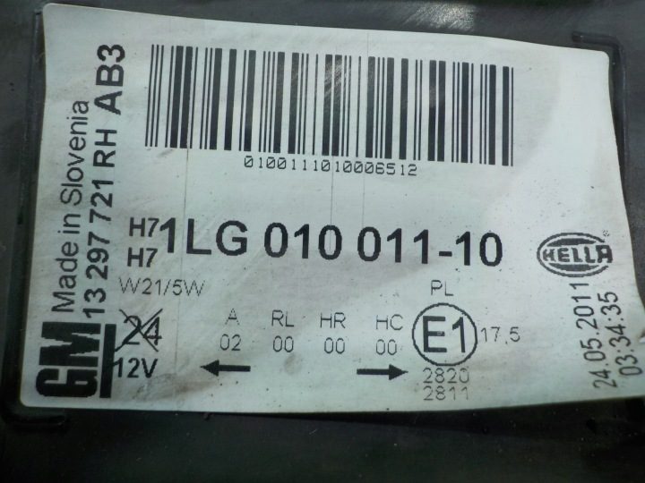 ASTRA J IV ХЭТЧБЕК 5D 11 г. фара правая передняя 13297721 1LG010011-10, фото 7