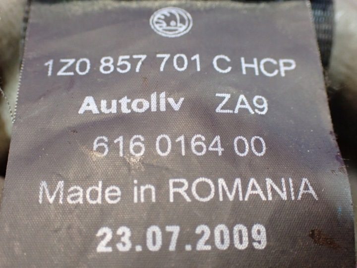SKODA OCTAVIA II 08-13 РЕМЕНЬ БЕЗОПАСНОСТИ ЛЕВЫЙ ПЕРЕДНИЙ 1Z0857701C, фото 3
