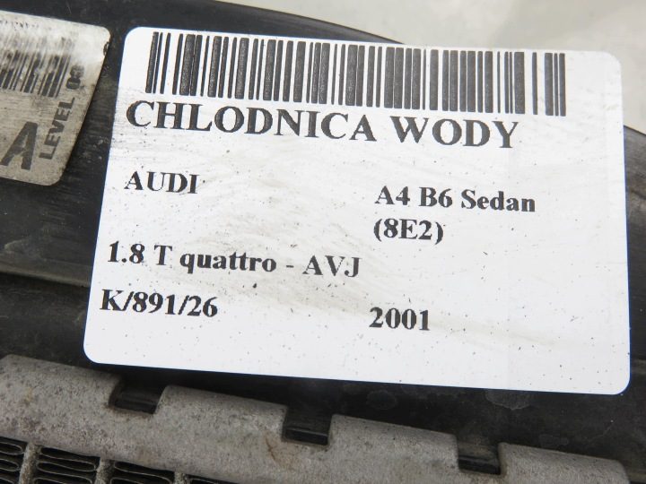 Радиатор охлаждения Audi A4 B6 седан (8E2) 1.8 т Quattro - AVJ 8E0121251, фото 5