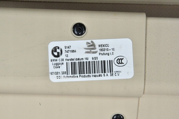 ШТОРКА БАГАЖНИКА BMW X3 G01 СВЕТЛАЯ БЕЖЕВАЯ 7471984 1034 л.с., фото 6