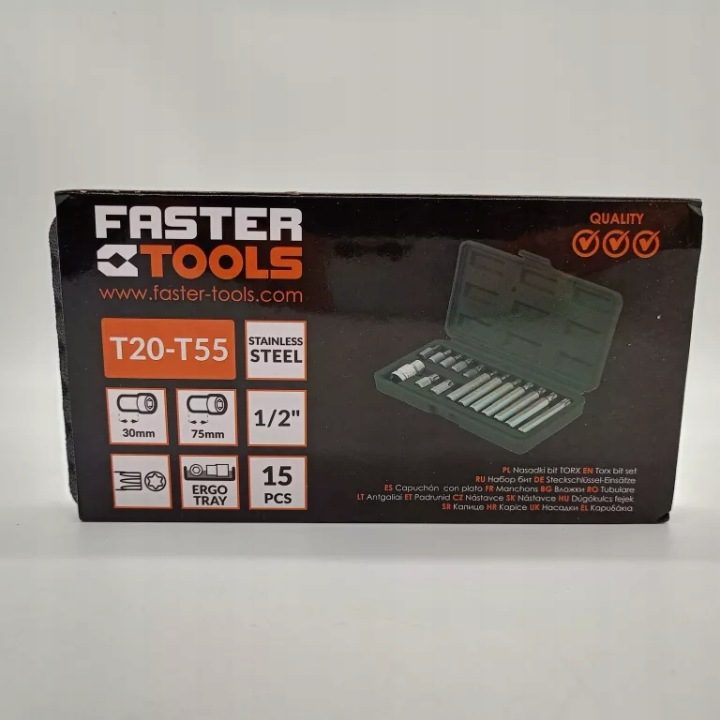 FASTER TOOLS Комплект 14 cz. 1/2" Torx, фото 2