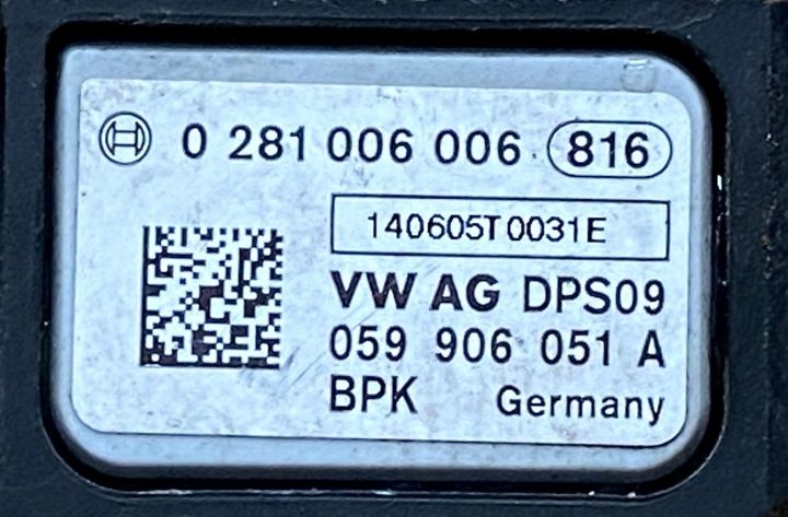 AUDI VW ДАТЧИК ДАВЛЕНИЯ ВЫХЛОПНЫХ ГАЗОВ 059906051A, фото 2