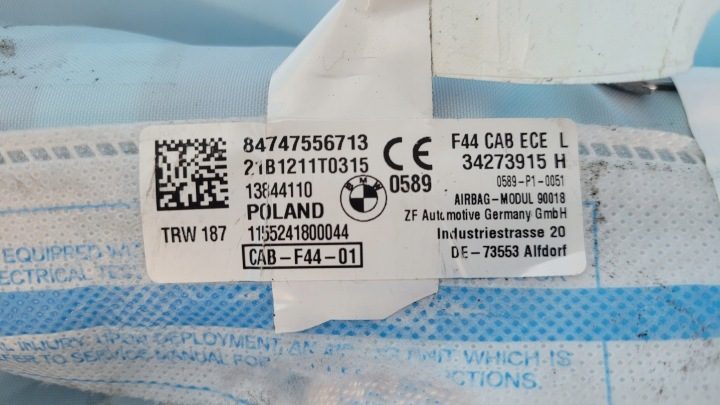 BMW 2' F44 218d 21 г. ШТОРКА AIRBAG ЛЕВЫЙ 7475567, фото 5