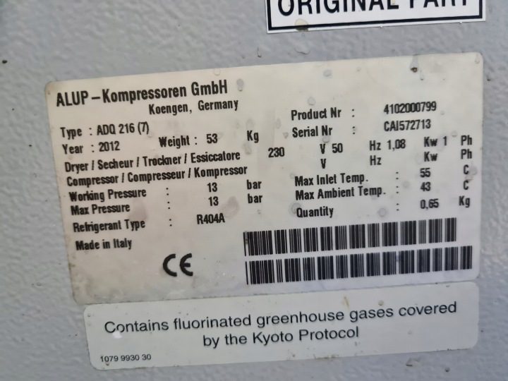 Осушитель рефрижераторный ALUP ADQ 216 3,6 m3/min, фото 3