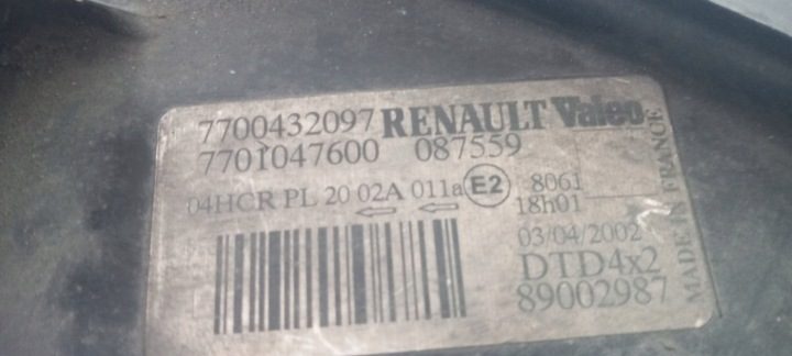 RENAULT SCENIC I ФАРА ПРАВАЯ 99-03 РЕСТАЙЛИНГ 5D Ph2 7700432097 7701047600, фото 5