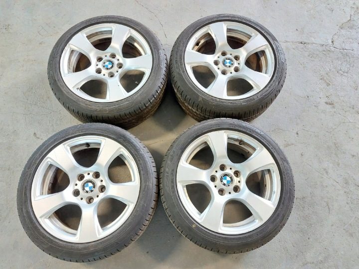 КОЛЕСА ЛИТЫЕ ДИСКИ 17" 225/45R17 BMW 5x120 ОРИГИНАЛЬНЫЕ ШИНЫ 7-8mm DOT 4522, фото 1