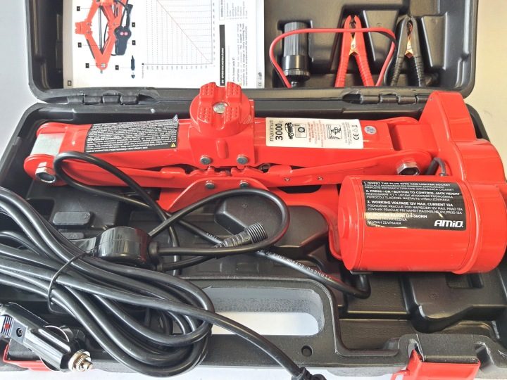Домкрат ромбический Amio 3000 кг 12V 120-350 мм, фото 2