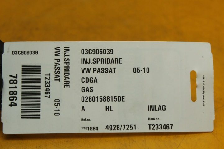 Форсунка газа VW Passat B6 1.4 TSI CDG 03C906039 0280158815, фото 7