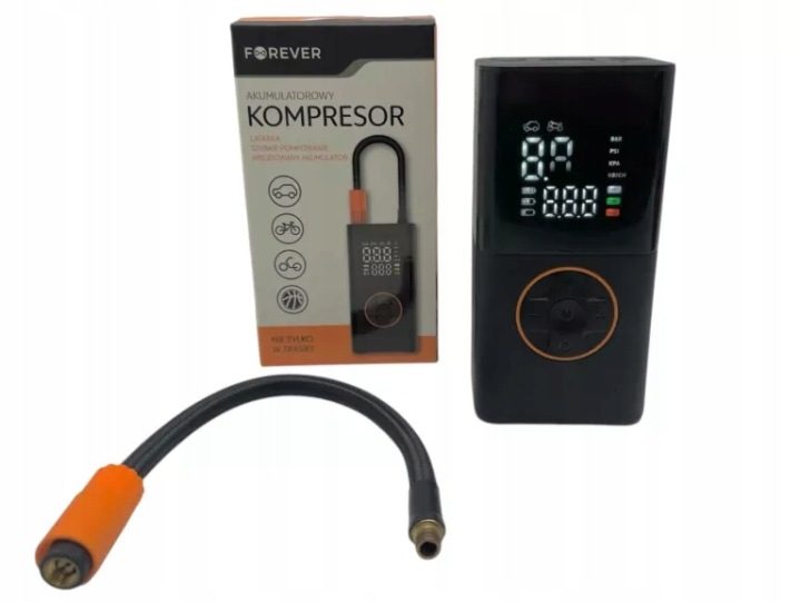 Forever Компрессор аккумуляторный с фонариком USB-C Max 150 PSI, фото 1