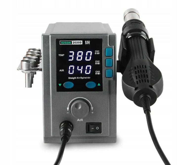 СТАНЦИЯ ПАЯЛЬНАЯ HOT AIR НА ГОРЯЧИЙ ВОЗДУХ СВАРОЧНЫЙ АППАРАТ SUGON 2020D 700W, фото 11