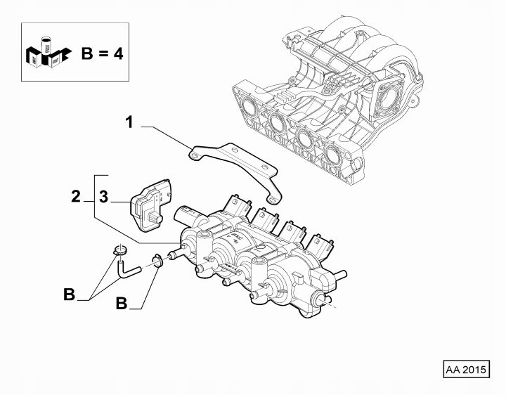 Fiat датчик давления коллектора молдинга MED Tipo 500L Giulietta 55261763, фото 5