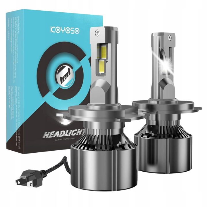 Лампы LED H4 KOYOSO 19000lm 6500K 12V комплект 2 шт. автомобиль для авто LED, фото 1