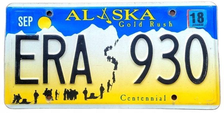 Alaska 1970/74 - табличка номерная с США, фото 1
