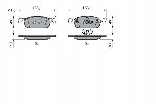 Bosch 0 986 424 021 Комплект колодок тормозного, тормоза дисковые, фото 3