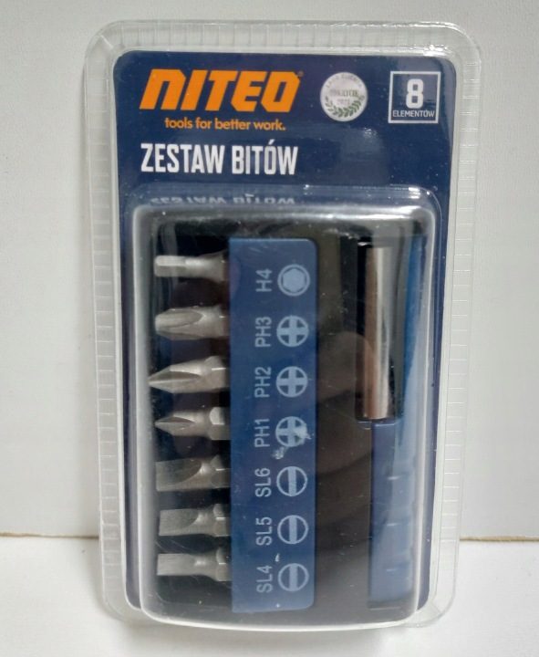 Комплект бит для wkretarki Niteo Tools 8 шт., фото 1