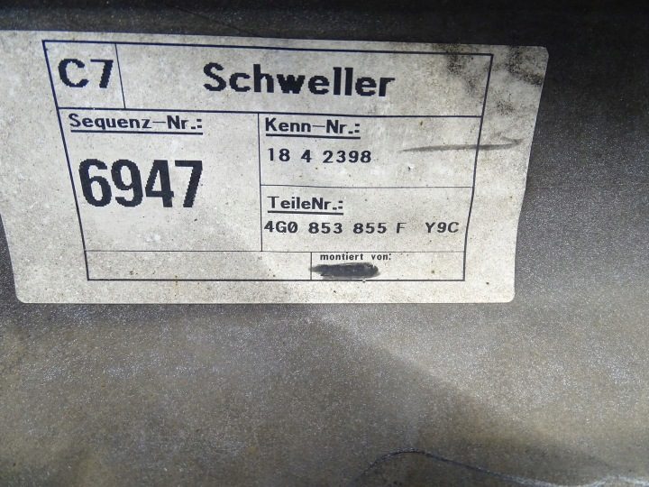 Накладка порога левая Audi A6 C7 S-Line 4G0853855F, фото 12