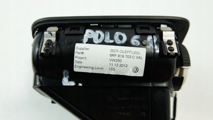 VW Polo V 6R дефлектор обдува консоли левый 6RF819703C, фото 4