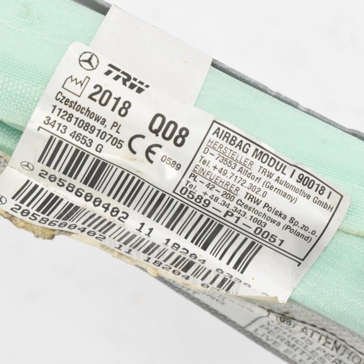 ШТОРКА БЕЗОПАСНОСТИ AIRBAG ЛЕВЫЙ A2058600402 MERCEDES BENZ W205 СЕДАН, фото 3
