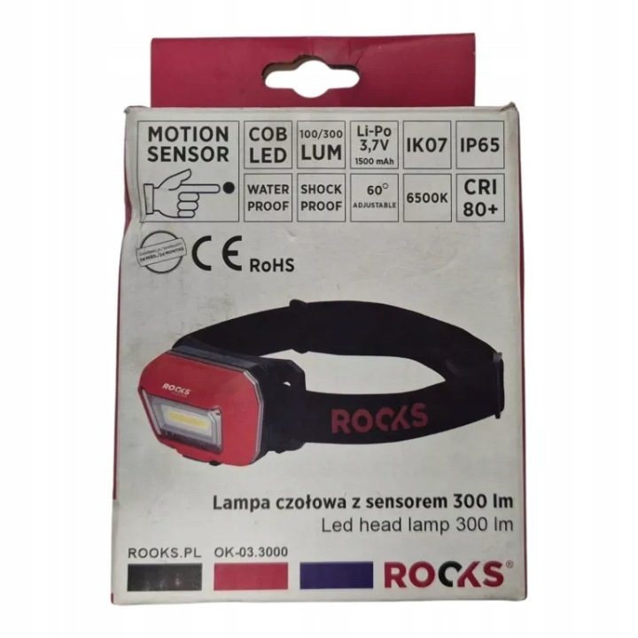 Rooks фонарь налобный фонарь LED с sensorem движения 300 lm, фото 1