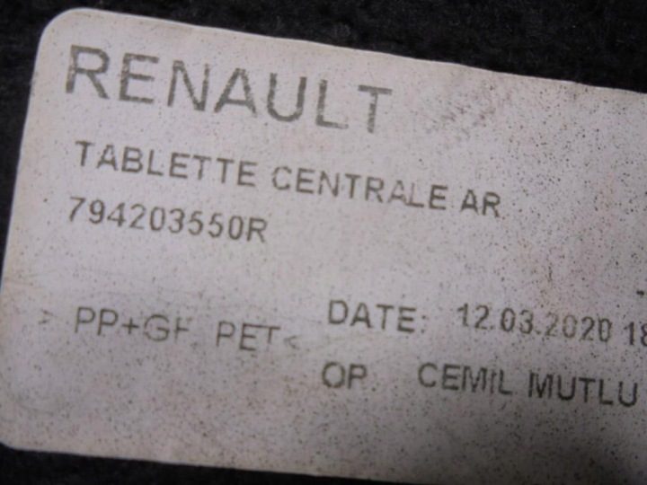 ПОЛКА БАГАЖНИКА ЗАДНЯЯ 794203550R RENAULT CLIO 5 В ХЭТЧБЕК 20 г., фото 9