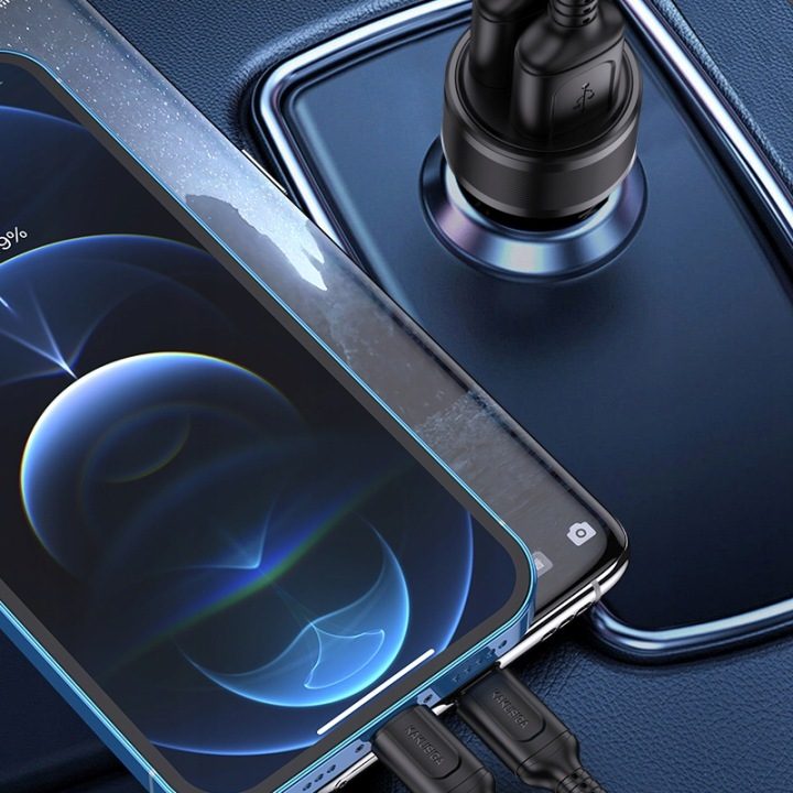 ЗАРЯДНОЕ УСТРОЙСТВО АВТОМОБИЛЬНОЕ KAKUSIGA DUAL ПОРТ + КАБЕЛЬ МИКРО USB 2.4A, фото 4