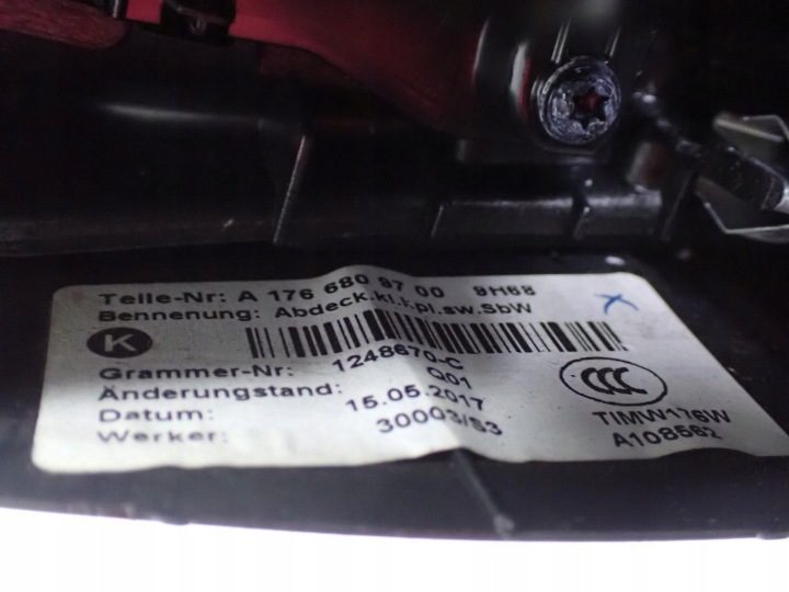 ТОННЕЛЬ ПАНЕЛЬ РАМКА БАРДАЧОК ПЕПЕЛЬНИЦА 1766804600 MERCEDES GLA W156 X156 17, фото 5