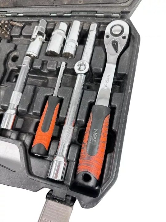 NEO TOOLS Торцевые головки 1/2" 1/4" 73 шт. Кейс Сталь CR-V, фото 3