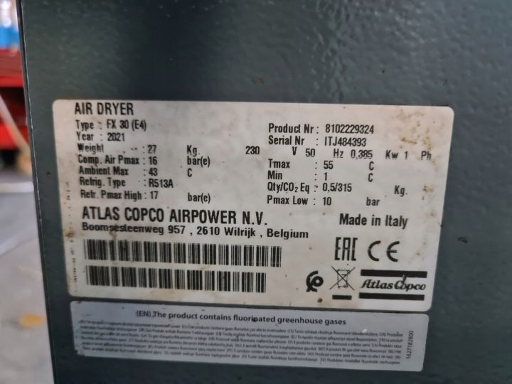 Осушитель рефрижераторный ATLAS COPCO FX 30 1800 L/мин, фото 2