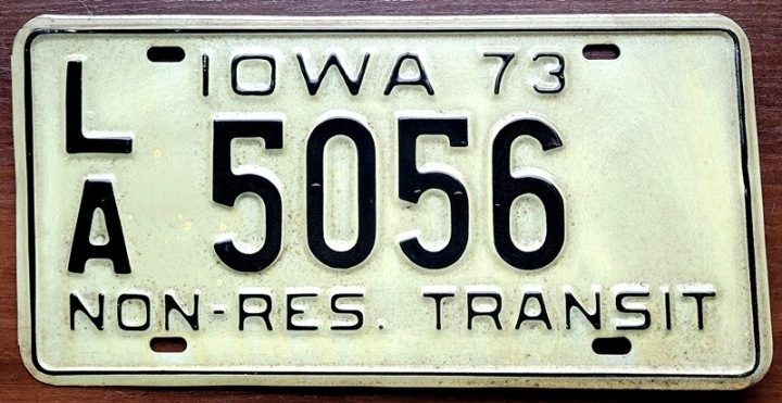 Iowa 1979/85 - табличка номерная с США, фото 1