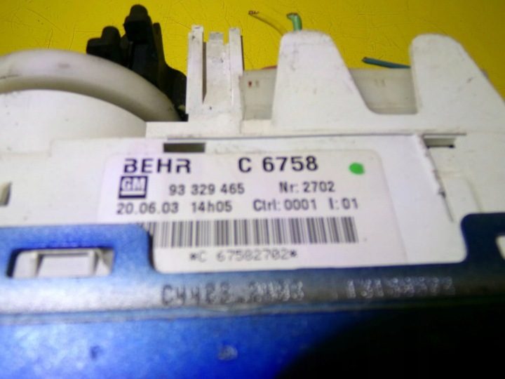 ПАНЕЛЬ УПРАВЛЕНИЯ ОБДУВА КОНДИЦИОНЕРА OPEL MERIVA A GM 93329465 NR1487, фото 8