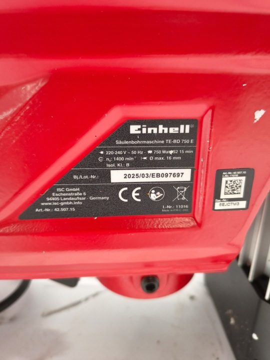 Einhell TE-BD 750 E Дрель kolumnowa 750 Вт, фото 12