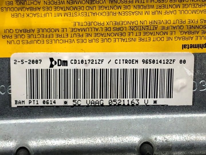 ПОДУШКА БЕЗОПАСНОСТИ КОЛЕННАЯ CITROEN C5 II 96501412ZF AIRBAG, фото 4