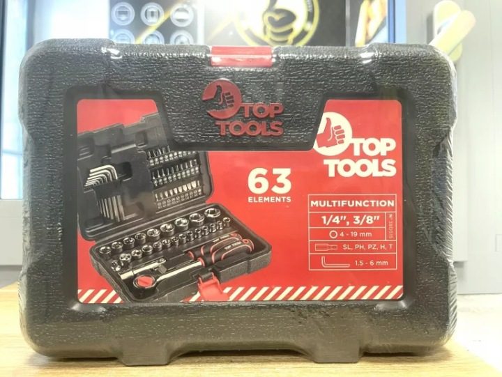 Комплект торцевых головок 63 шт. 38D515 TOP TOOLS, фото 1