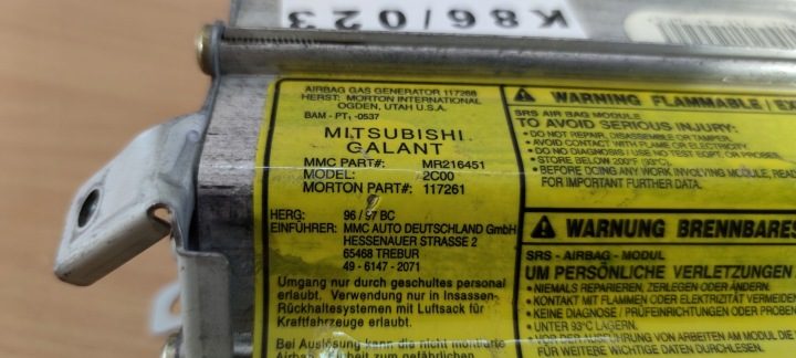 MITSUBISHI GALANT ПОДУШКА ПАССАЖИРА AIRBAG КОНСОЛИ, фото 6