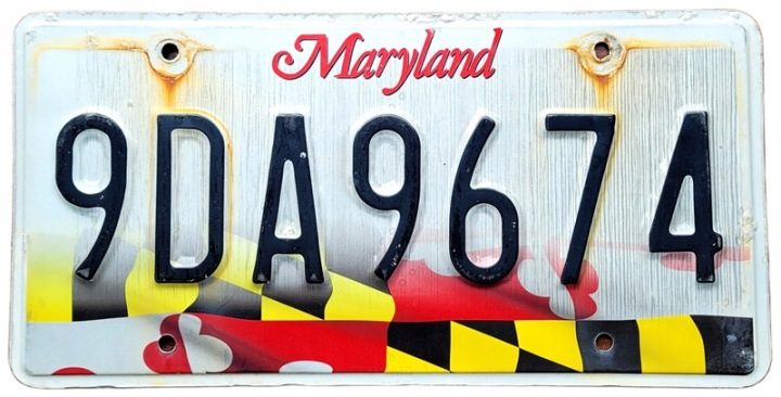 Maryland - табличка номерная с США, фото 1