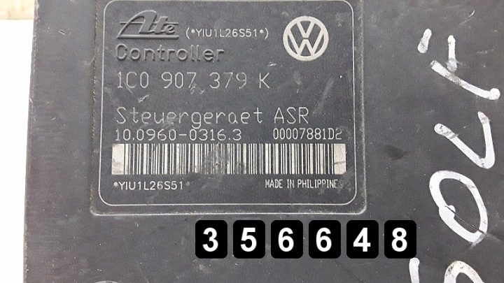 2002 VW Golf Блок ABS 1900TDI 1C0 907 379K, фото 1