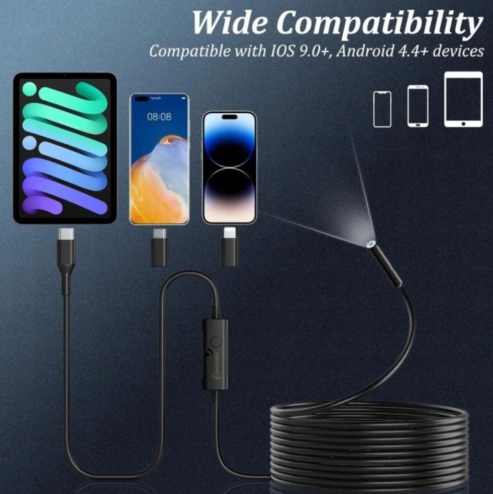 ENNOVOR Камера Эндоскопическая HD 1920 z 8 LED Водонепроницаемая IP67 Android iOS 5m, фото 3