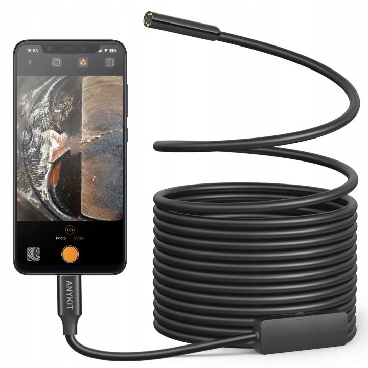 Двойная камера эндоскопическая Anykit NTC100D8DL5 1080p HD с 8LED, 5 м, IP67, фото 1