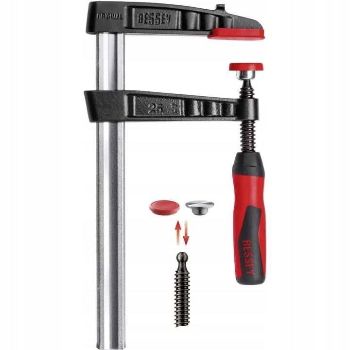Струбцина śrubowy столярная чугунная TG с rękojeścią drewnianą Bessey TG100S122K, фото 1