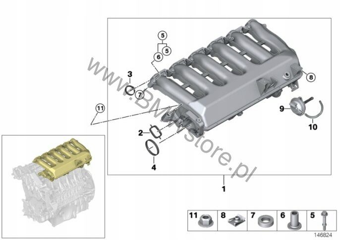 BMW E53 E60 E65 E90 3.0 дизель M57N ВАКУУМНИК ВАКУУМА ВПУСКНОЙ КОЛЛЕКТОР 7786961, фото 11